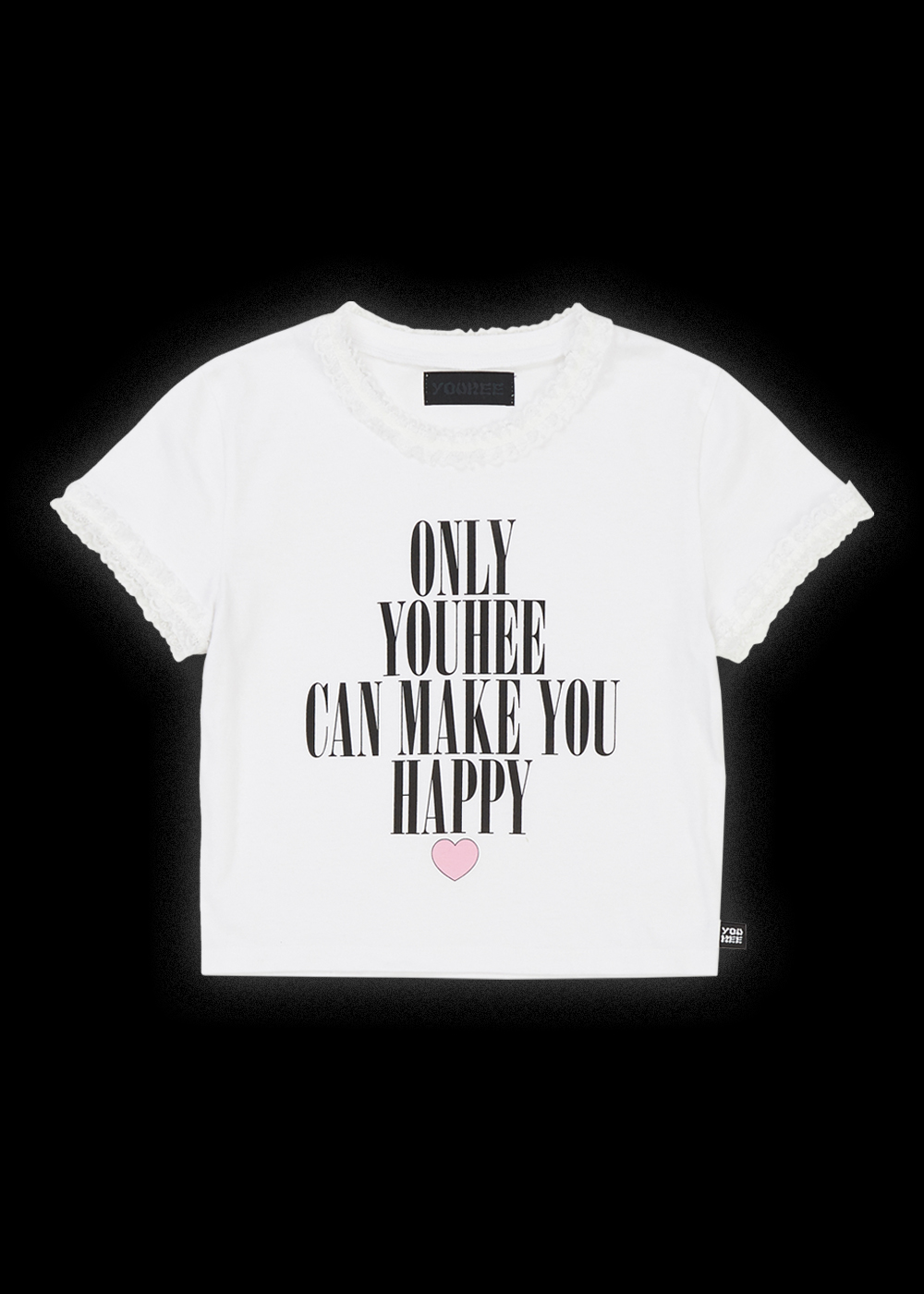 [PRE-5/29] YOUHEE LACE LETTERING BABY T-SHIRTS WHITE